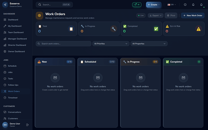 Step 1: Navigate to Work Orders