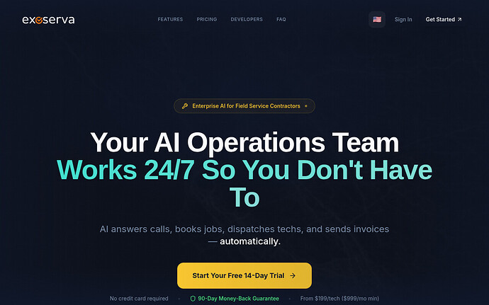Step 1: Visit the Exoserva Landing Page