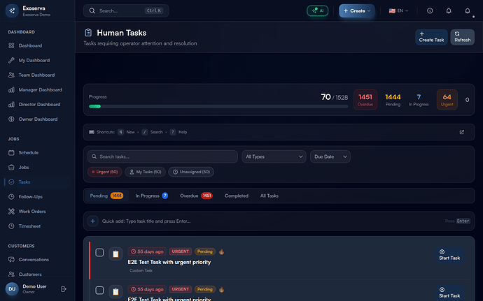 Step 3: View the Tasks List