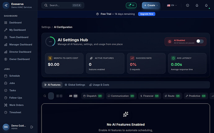 Step 1: Open the AI Settings Hub