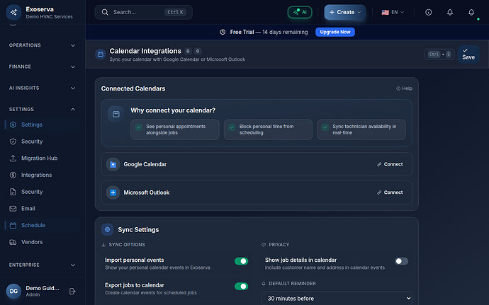 Step 1: Open the Integrations Page