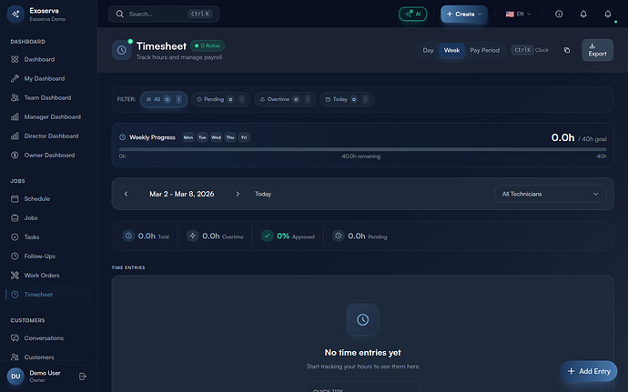 Step 1: Navigate to the Timesheet Page