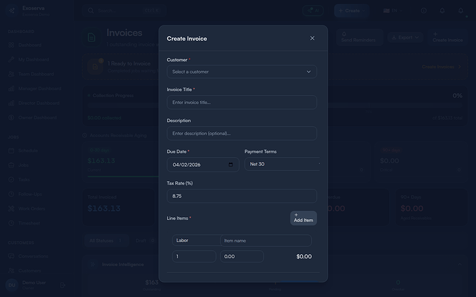 Step 2: Create a New Invoice