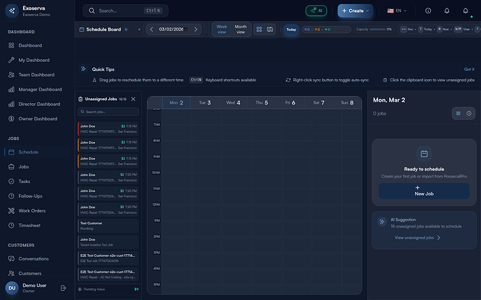 Step 3: View Job Details on the Calendar