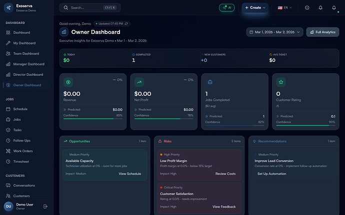 Step 2: Review the Today Snapshot and Revenue KPIs