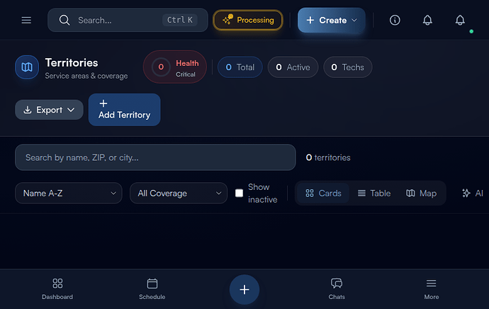 Step 1: Navigate to Territories