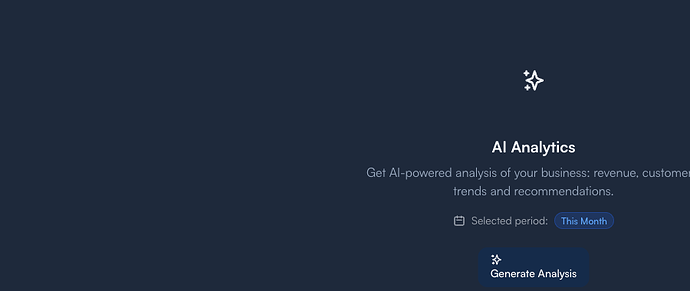 Step 3: AI Analytics card with Generate Analysis button